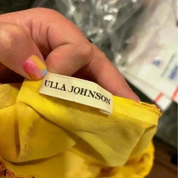 Ulla Johnson One Sleeve Yellow Silk and Cotton Blouse Size 8 - Picture 4 of 6
